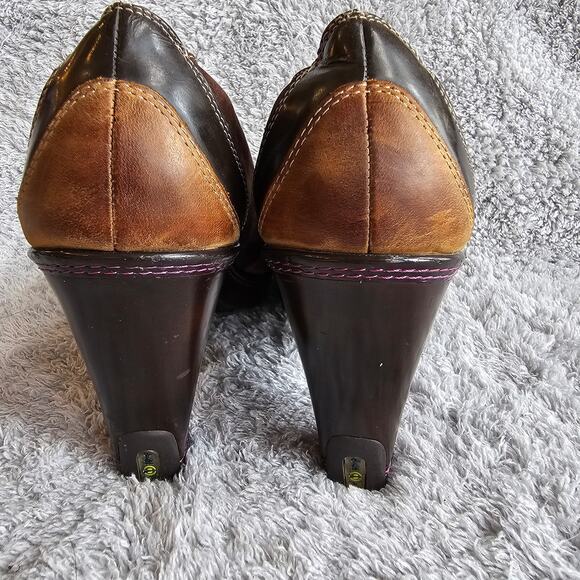 J41 Jambu Romance‎ Design Women's Blossom Suede Leather Pump Heels Sz 8.5 Brown - Picture 4 of 7
